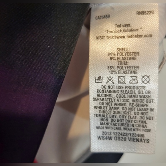 Ted Baker - Pink & Purple Galaxy Print Pencil Skirt - Picture 7 of 8